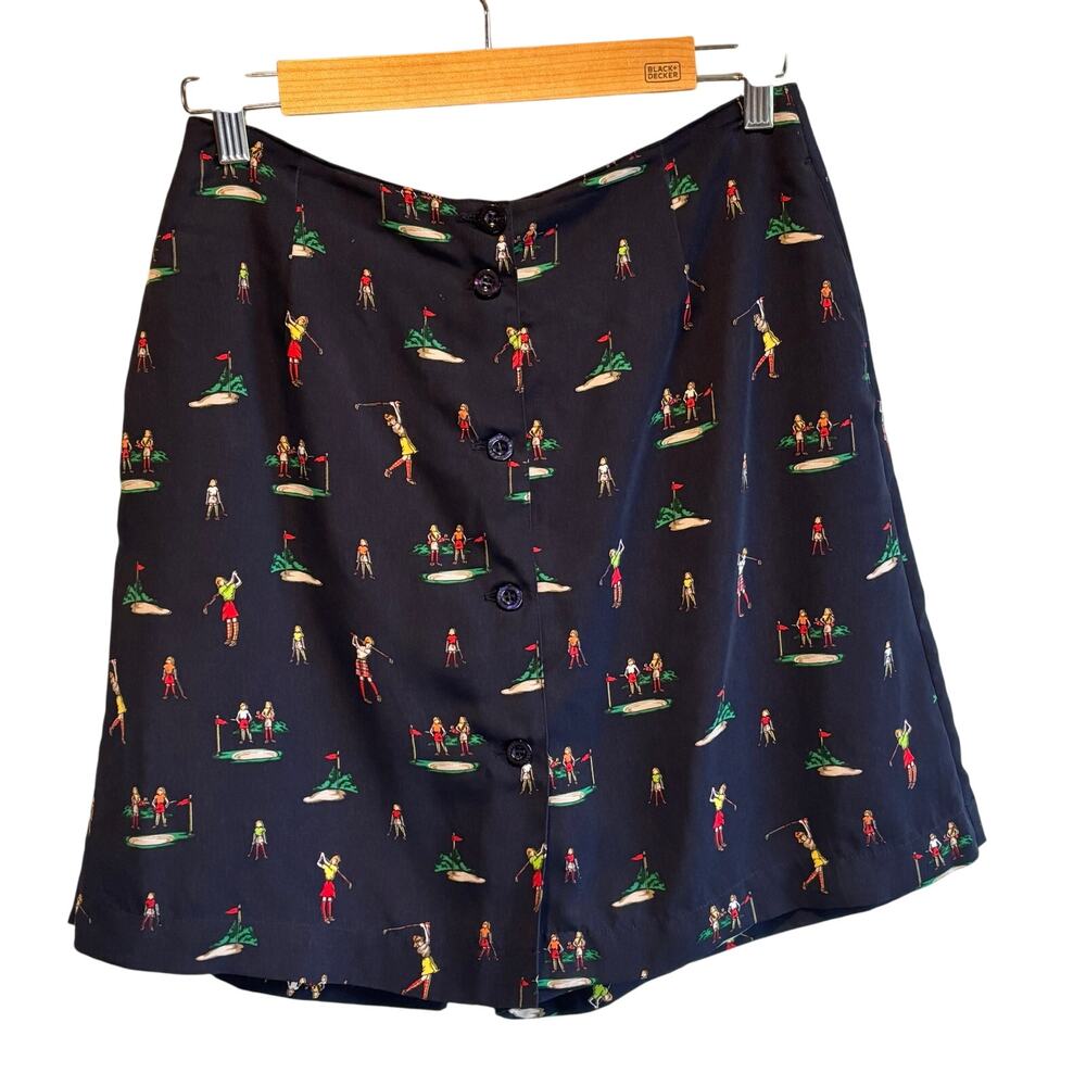 Liz Claiborne Navy Golf Scene Button-Front Women's Shorts